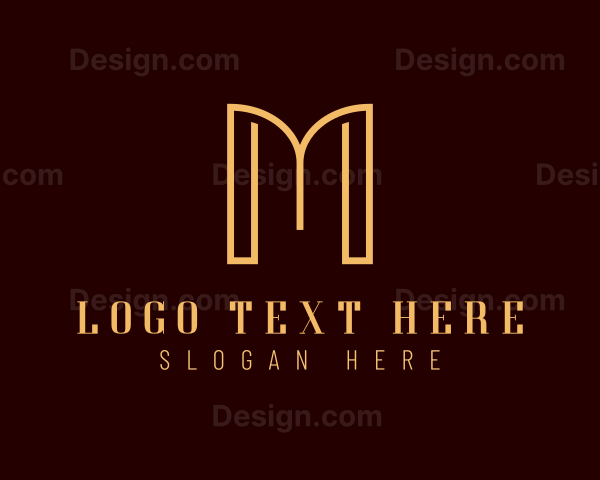 Luxury Art Deco Letter M Logo