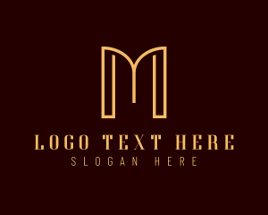 Luxury Art Deco Letter M logo