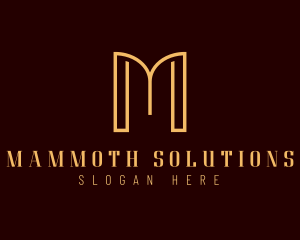 Luxury Art Deco Letter M logo design