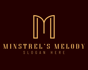 Luxury Art Deco Letter M logo design