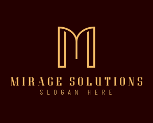 Luxury Art Deco Letter M logo design