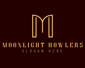 Luxury Art Deco Letter M logo design