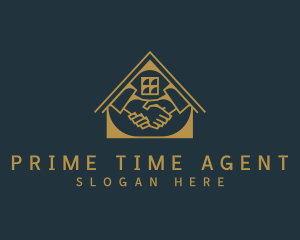 Golden House Handshake logo design