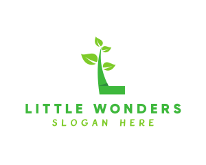 Natural Plant Tree Letter L logo design