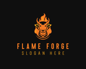 Beef Flame Grilling logo design