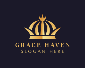 Elegant Gold Crown Jewel  logo