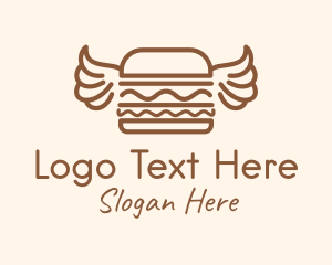 Burger Wings Outline logo