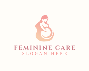 Woman Pregnant Maternity logo design