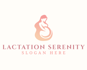 Woman Pregnant Maternity logo design