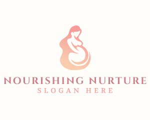 Woman Pregnant Maternity logo design