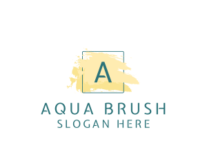 Watercolor Brush Stroke Makeup logo design