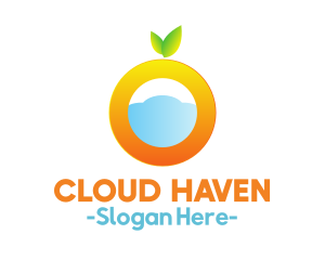 Orange Fruit Cloud logo design