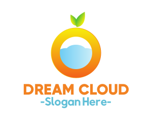 Orange Fruit Cloud logo design