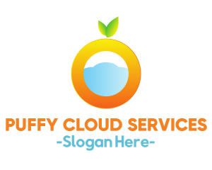 Orange Fruit Cloud logo design