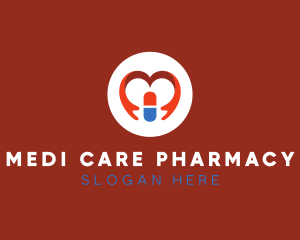 Medical Care Heart Letter M logo design