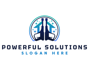 Power Wash Janitorial Cleaner logo design