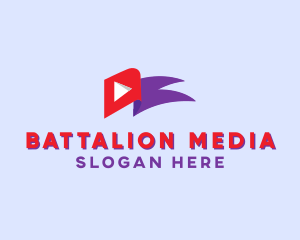 Media Player Flag logo design