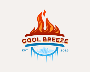 Ice Flame HVAC logo design