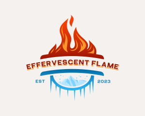 Ice Flame HVAC logo design