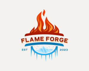 Ice Flame HVAC logo design