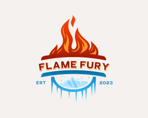 Ice Flame HVAC logo design