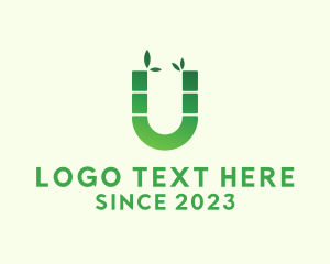 Green Bamboo Letter U  logo