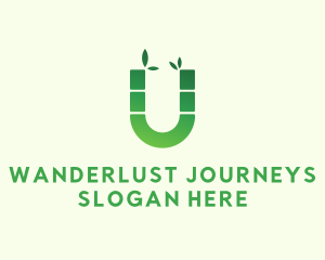 Green Bamboo Letter U  Logo
