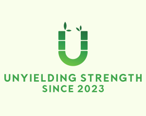 Green Bamboo Letter U  logo design