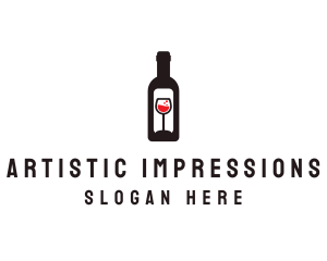 Wine Bottle Label logo design