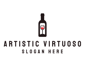 Wine Bottle Label logo design