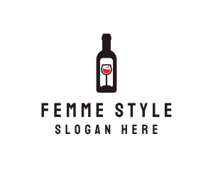 Wine Bottle Label logo design