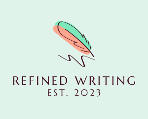 Writing Feather Pen logo design