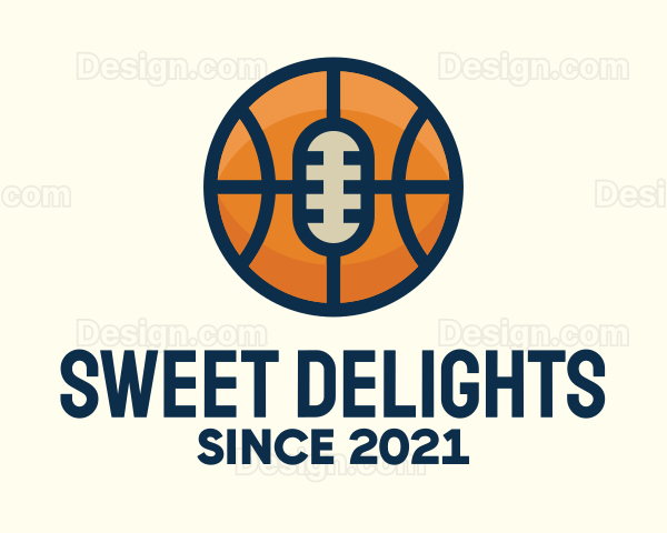 Basketball Sport Podcast Radio Logo