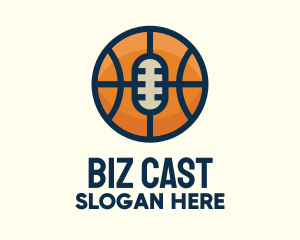 Basketball Sport Podcast Radio Logo