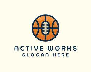 Basketball Sport Podcast Radio logo design