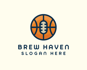 Basketball Sport Podcast Radio logo design