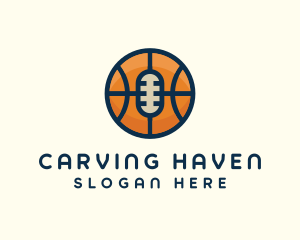 Basketball Sport Podcast Radio logo design