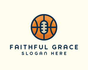 Basketball Sport Podcast Radio logo design