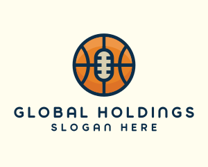 Basketball Sport Podcast Radio logo design