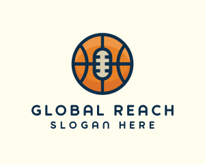 Basketball Sport Podcast Radio logo design