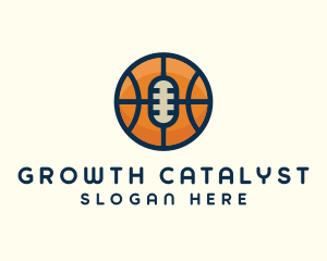 Basketball Sport Podcast Radio logo design