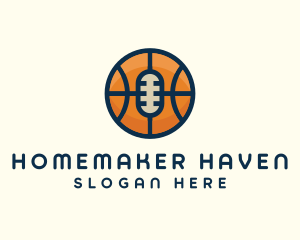 Basketball Sport Podcast Radio logo design