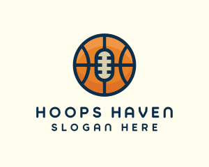 Basketball Sport Podcast Radio logo design