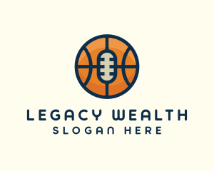 Basketball Sport Podcast Radio logo design