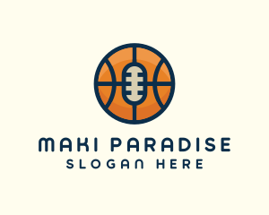 Basketball Sport Podcast Radio logo design