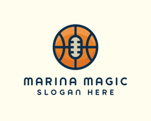 Basketball Sport Podcast Radio logo design