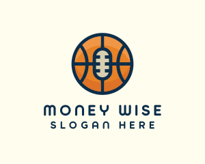 Basketball Sport Podcast Radio logo design