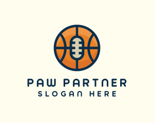 Basketball Sport Podcast Radio logo design