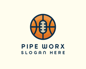 Basketball Sport Podcast Radio logo design