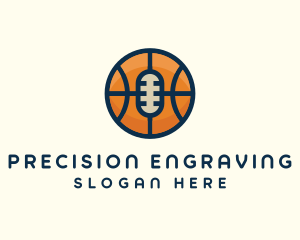 Basketball Sport Podcast Radio logo design